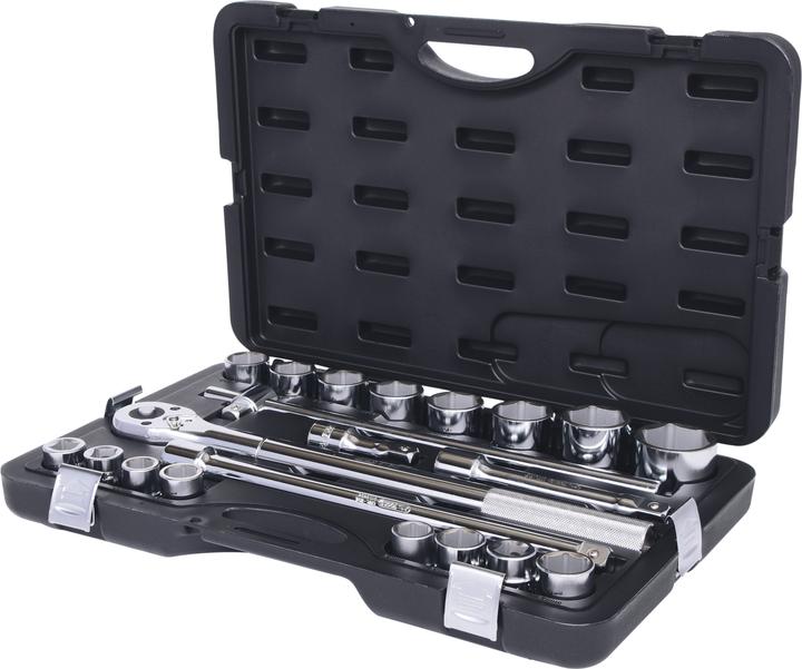 Actual product image KS Tools 1/4" socket wrench set, 21 T., hexagon, inch sizes, satin chrome plated (3/4")