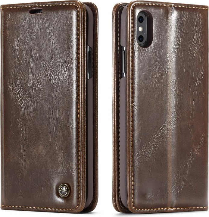 Caseme Apple iPhone XS Classic Leder Case Karten Hülle Etui (Apple iPhone XS)