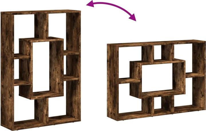 Actual product image vidaXL Bookcase Room divider Standing shelf File shelf Office shelf Smoked oak shelf (63 x 20 x 90 cm)