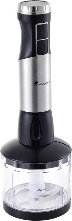 Actual product image MasterPRO Hand blender 1000W with measuring beaker, with blender jug Black/stainless steel, transparent