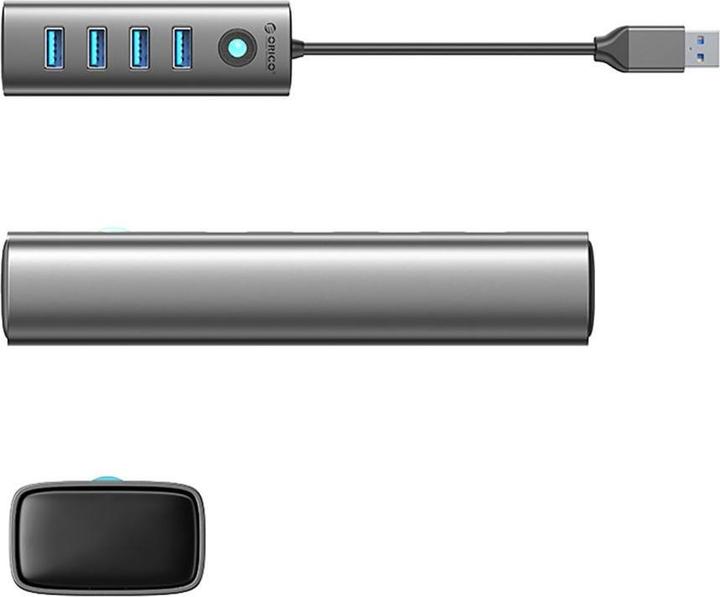 Produktbild Orico Converter Hub PDD4U-U3 4x USB-A 3.0 - gray (USB-A, 4 Ports)