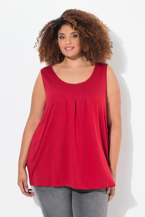 Produktbild Ulla Popken Top, Zierfalten, A-Linie, Rundhals, ärmellos, Modal (50, 52)