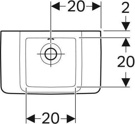 Produktbild Geberit Handwaschbecken RENOVA PLAN o Hahnloch mit Überlauf 400x250mm weiss (250 mm, 400 mm)