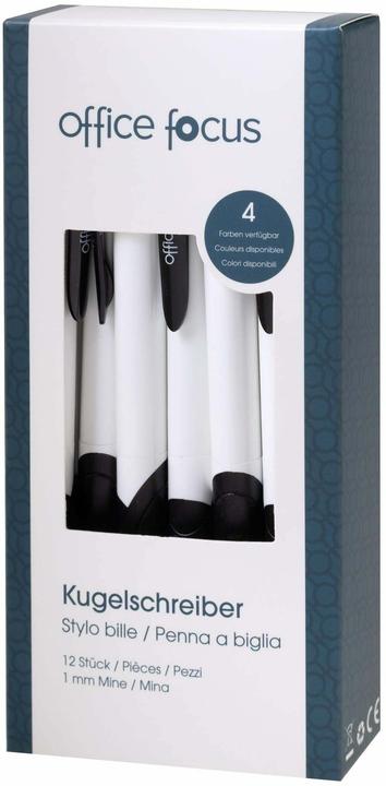 Produktbild Office focus Kugelschreiber Focus 1 mm Mine, Schwarz, 12 (Schwarz, 12x)