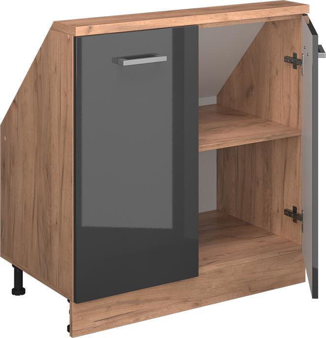 Anthracite high gloss, Charcoal, Gold power oak