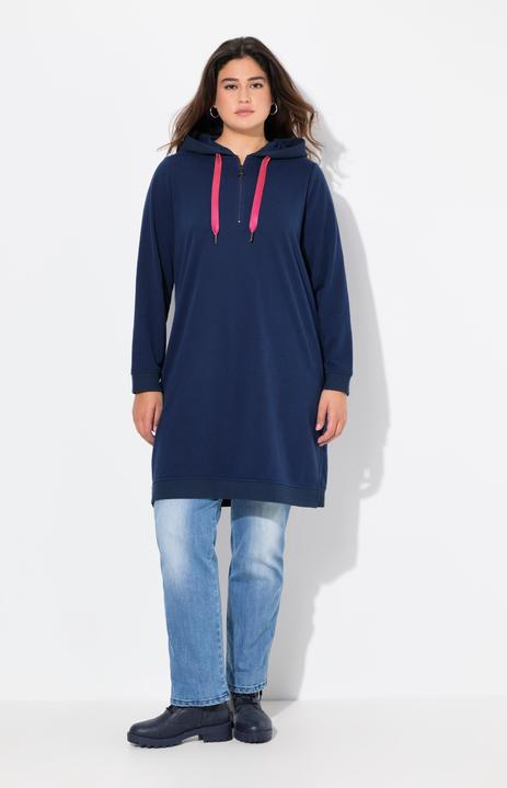 Image du produit Ulla Popken Robe sweat-shirt à capuche et manches longues, texture gaufrée (42, 44)
