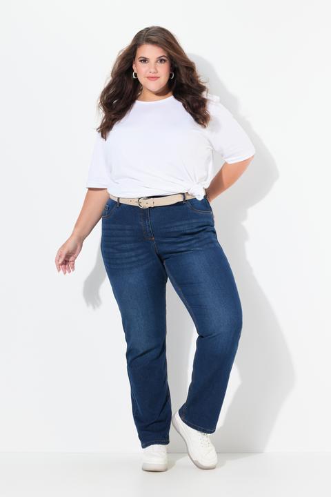 Immagine prodotto Ulla Popken Jeans modello Mandy di tessuto elasticizzato con taglio dritto a cinque tasche e cintura elastica (52)