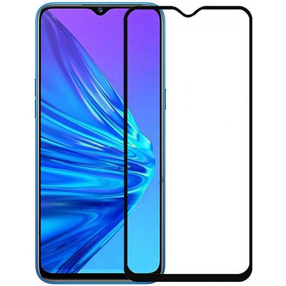 Screenguard Realme 5 Full Screen Panzerglas Schutzfolie 2.5D 9H (Realme 5), Smartphone Schutzfolie, Schwarz