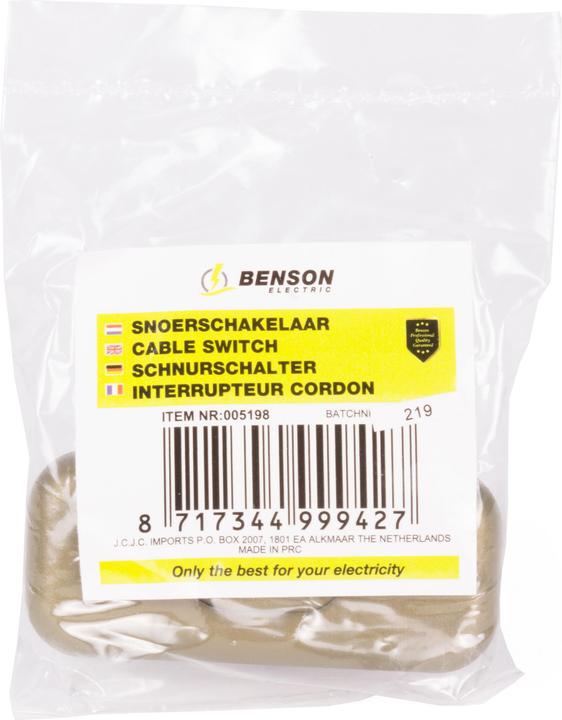 Actual product image Benson Electric Cable switch gold