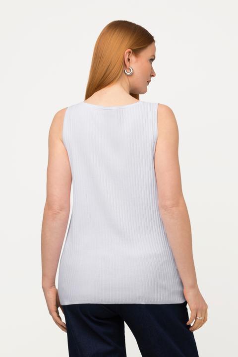 Immagine prodotto Ulla Popken Top smanicato di maglia a costine con scollo a V (46, 48)