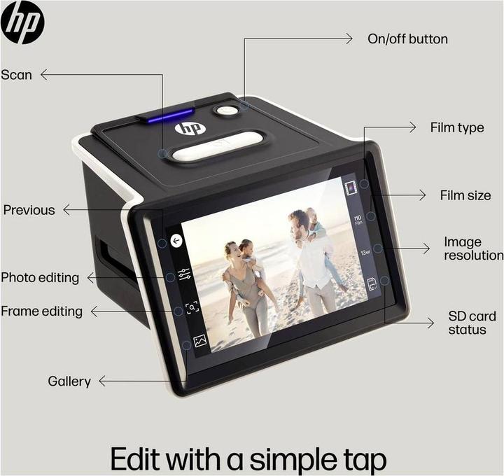 Image du produit HP Scanner de film et de diaporama avec écran LCD 5″ (Carte SD, USB)