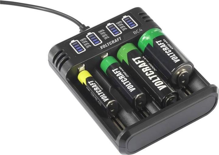 Produktbild Voltcraft BC4 Rundzellen-Ladegerät LiIon, NiMH Mignon (AA), Micro (AAA), Baby (C (1 Stk., Sub-C, AA, AAA, Ladegerät ohne Akku)