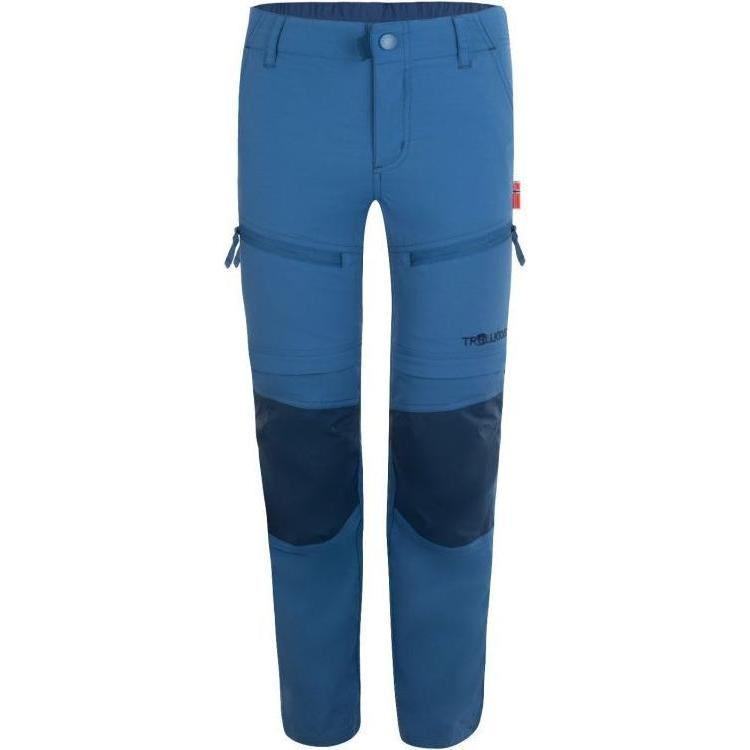 Trollkids, Unisex, Outdoorhose, Kid's Nordfjord Zip-Off Pants (128), Blau, 128
