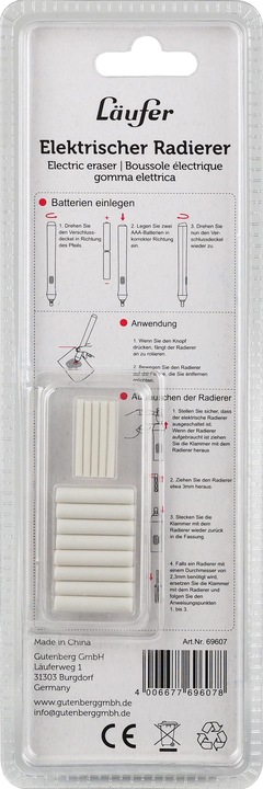 Actual product image Läufer Eraser pencil electric