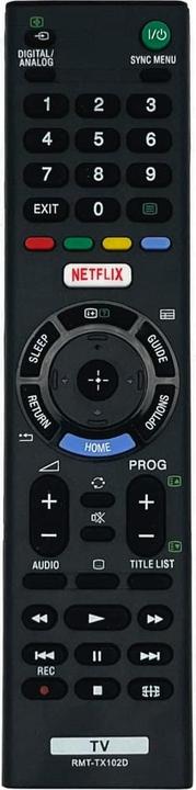 Actual product image Azurano Remote control for SONY RMT-TX102D, 1-492-965-11 for SONY Bravia LED SmartTV, direct button for Netf (Device-specific remote control, Infrared)