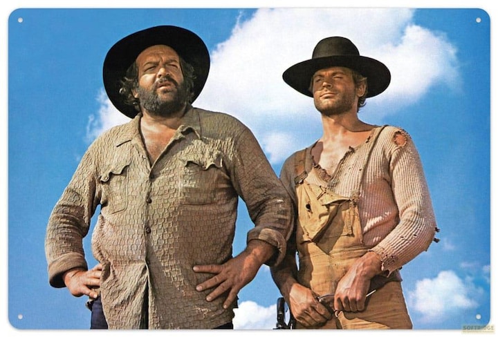 Immagine prodotto Blechwaren Fabrik Braunschweig Cartello in latta di Bud Spencer & Terence Hill Blue Sky 20 x 30 cm (20 x 30 cm)