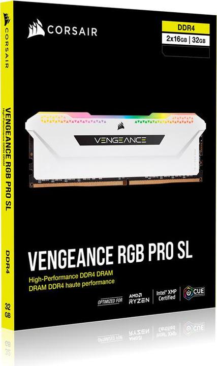 Productafbeelding Corsair Vengeance RGB Pro SL (2 x 16GB, 3200 MHz, DDR4 RAM, DIMM 288 pin)