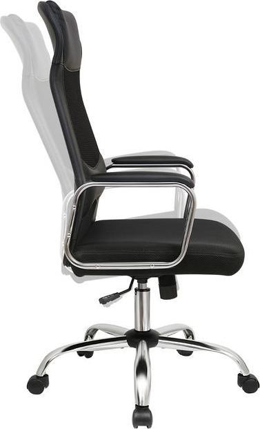 Actual product image Songmics Office chair, OBN33BK faux leather black, chrome frame