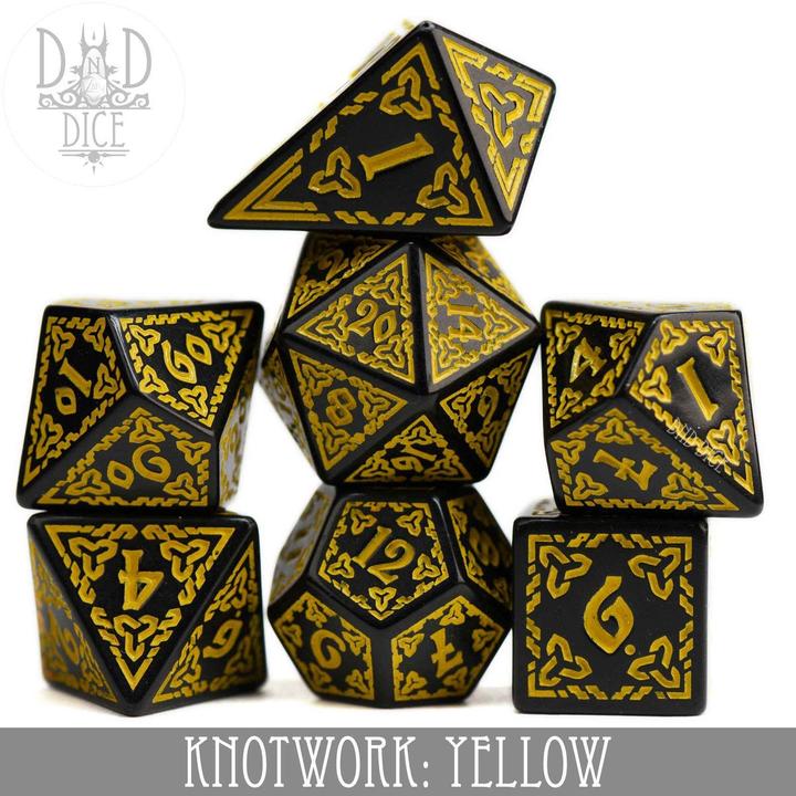 Actual product image DnD Dice Knotwork: Yellow Dice Set