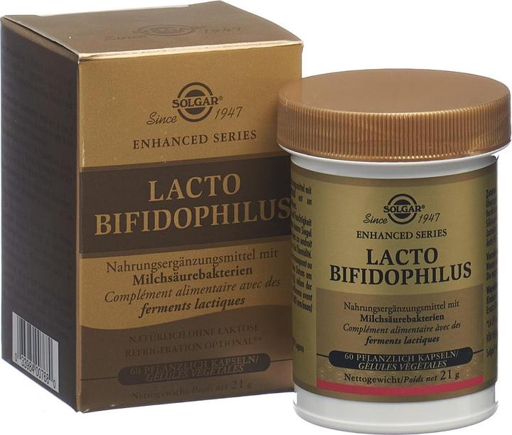 Actual product image Solgar Lacto Bifidophilus (new) Caps (60 Piece, Capsules, 71 g)