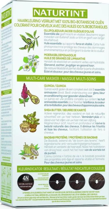 Productafbeelding Naturtint Permanente Haarkleuring Gel 4N Natuurlijk Kastanjebruin zonder Ammoniak (4N Natuurlijk kastanjebruin zonder ammoniak)