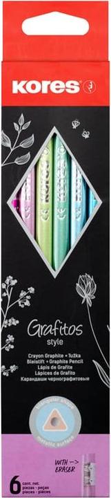 Kores Bleistift "Grafitos Style", H„rtegrad: HB, dreieckig (3 mm, HB, 6x)