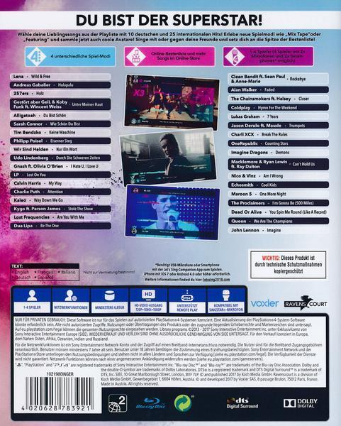 Actual product image Plaion Let's Sing 2018 incl. German Hits (PS4, DE)