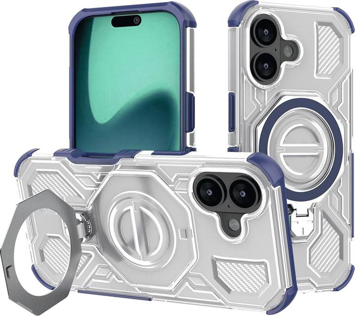 Actual product image Techsuit - Carbon Shield PRO - iPhone 16 - Blue Transparent (Apple iPhone 16)