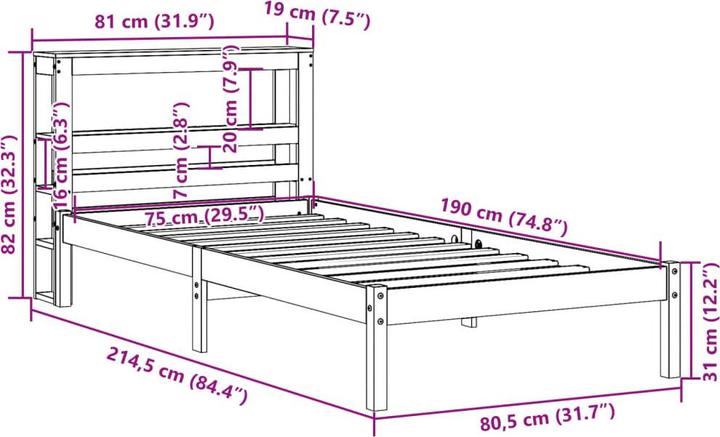 Produktbild vidaXL Bettgestell (200 x 200 cm)