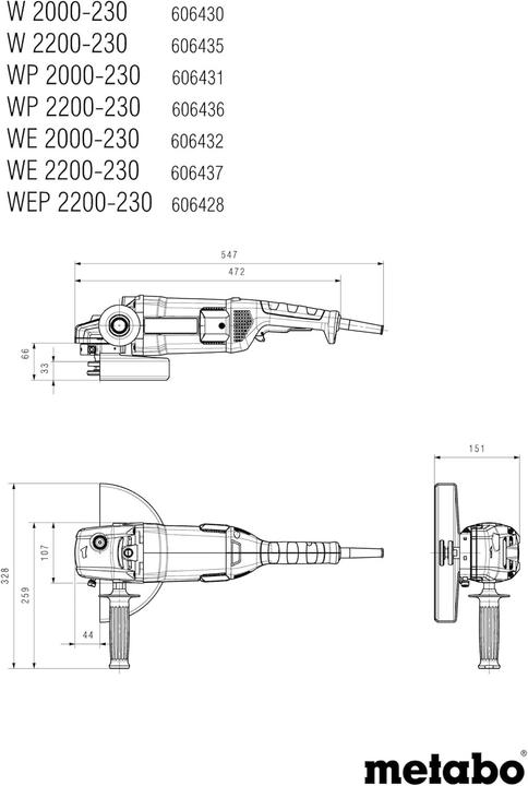 Produktbild Metabo Ø 230mm Winkelschleifer WE 2000-230 (230 mm)