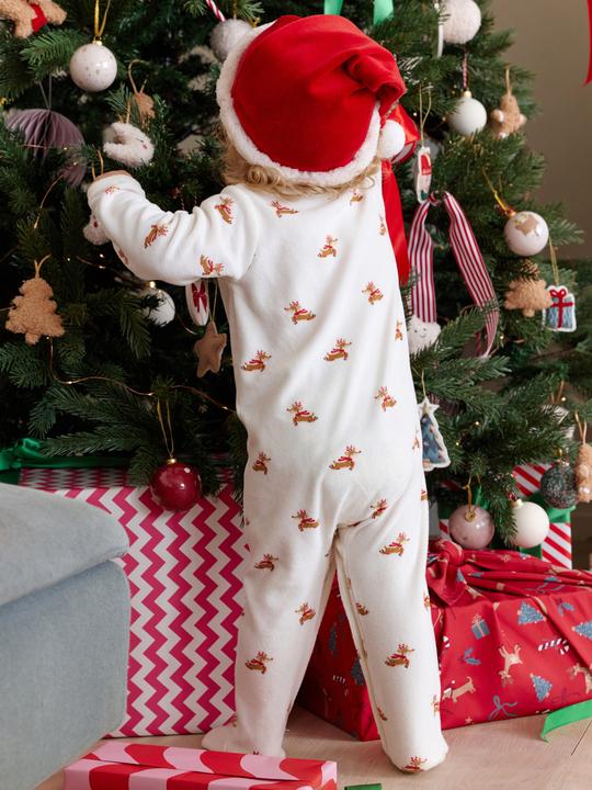 Immagine prodotto Envie de Fraise Weihnachts-Set: Baby Samt-Schlafanzug & Mütze mit Rentiermotiv Geschwister-Capsule