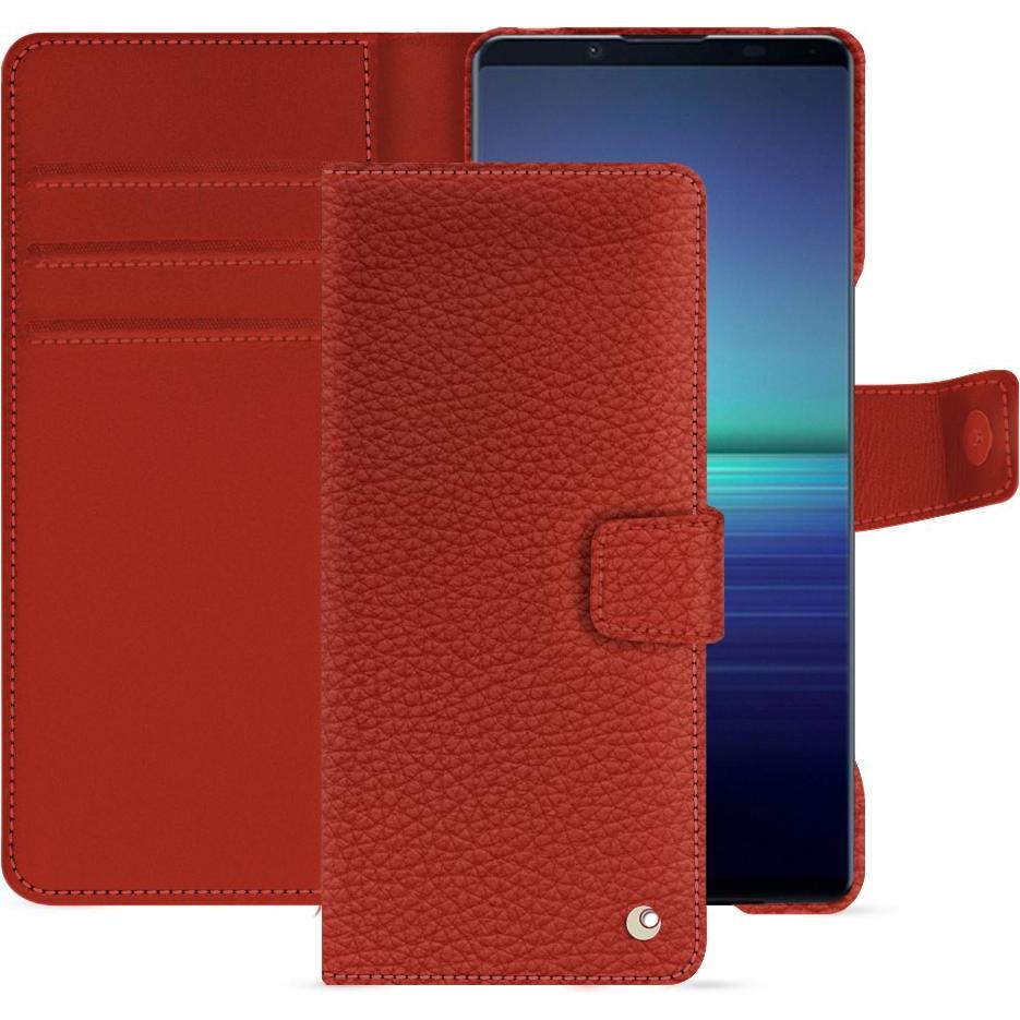Noreve Lederschutzhülle Sony Xperia 1 V (Sony Xperia 1 V), Smartphone Hülle, Orange