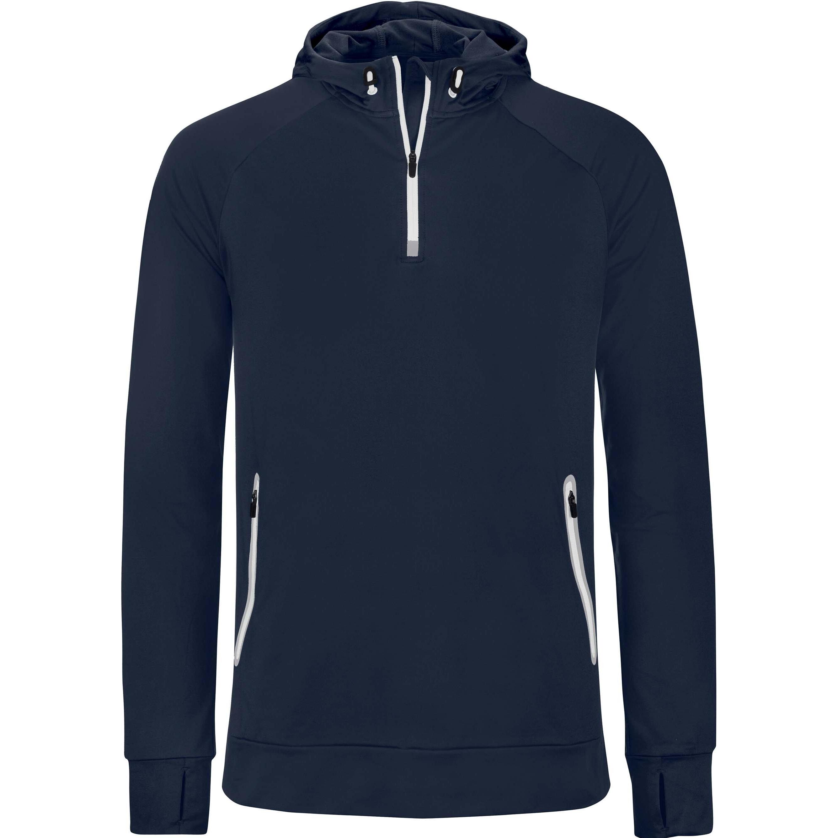 Proact, Herren, Pullover, Sport Hoodie Poract 1/4 Zip, Blau, (XXL)