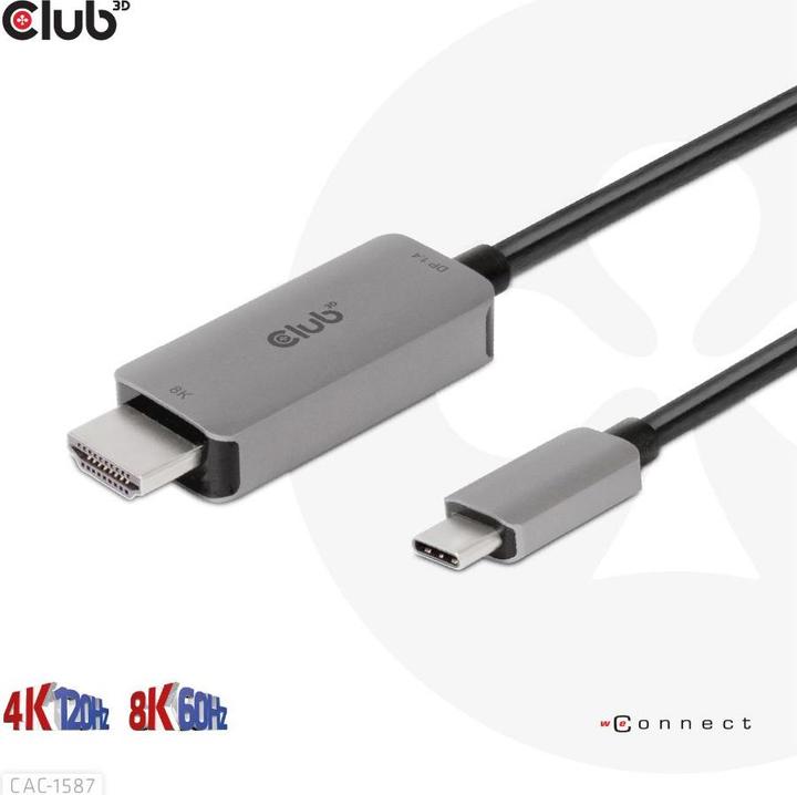 Produktbild Club 3D HDMI (Typ A) — USB C (3 m, USB Typ C, HDMI, 2.1)