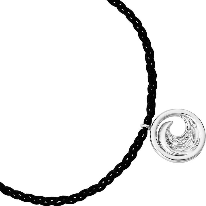 Immagine prodotto Glanzstücke München Armband Sterling Silber Textil (schwarz) - 38076 (22 cm, Argento 925 rodiato)