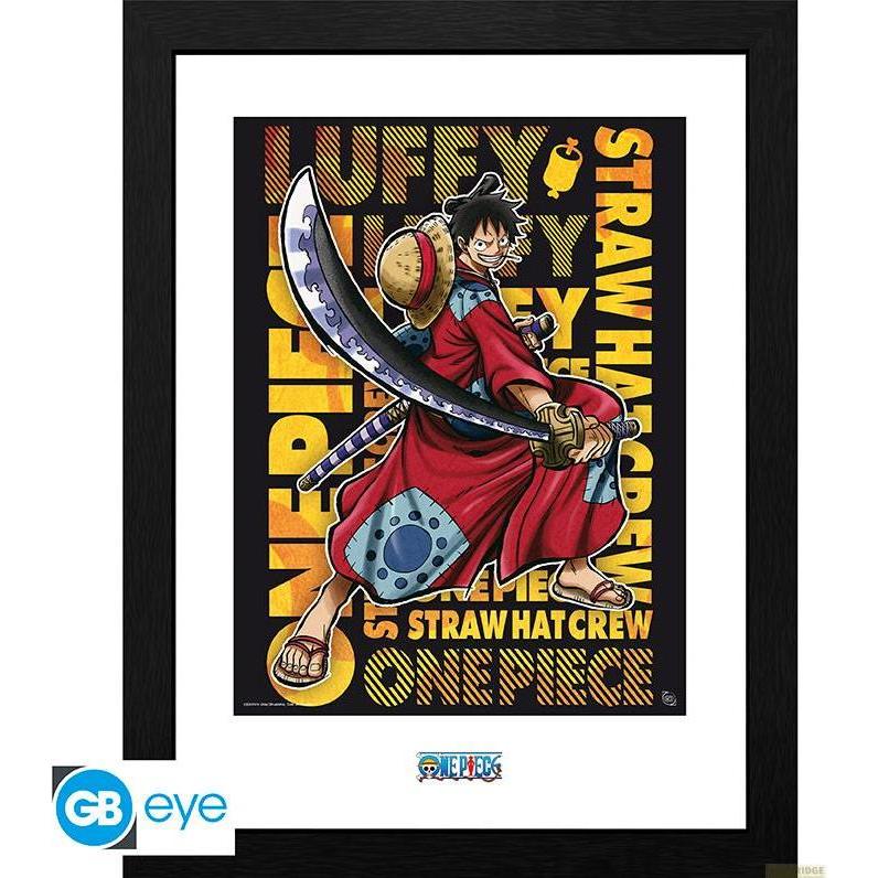GB Eye, Quadri, Framed Poster One Piece : Luffy in Wano Artwork (30.50 x 40.60 cm)