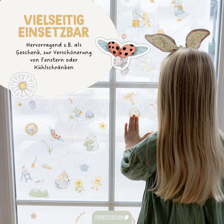 Image du produit Papierdrachen Fensteraufkleber - Osterhasenwelt (6x)