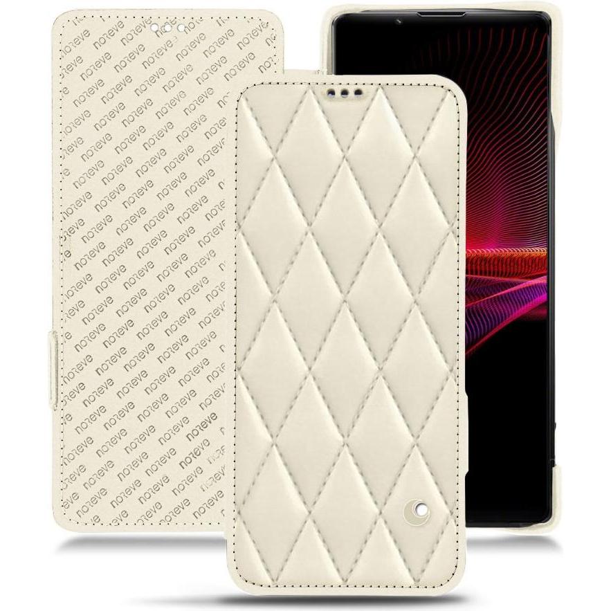 Thumbnail - Noreve Lederschutzhülle horizontal (Sony Xperia 1 III), Smartphone Hülle, Weiss