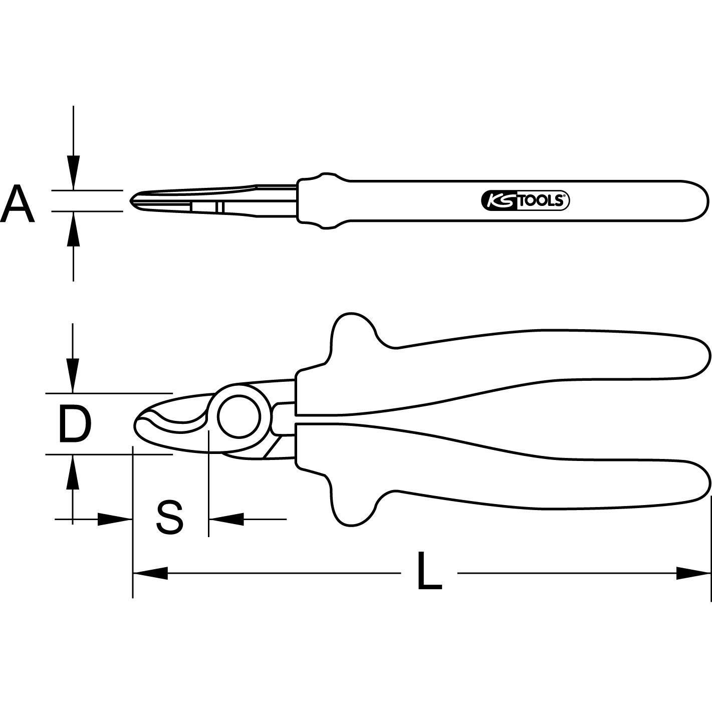 Thumbnail - KS Tools, Bolzenschneider + Seitenschneider, 1000V Einhand-Kabelschere (160 mm)