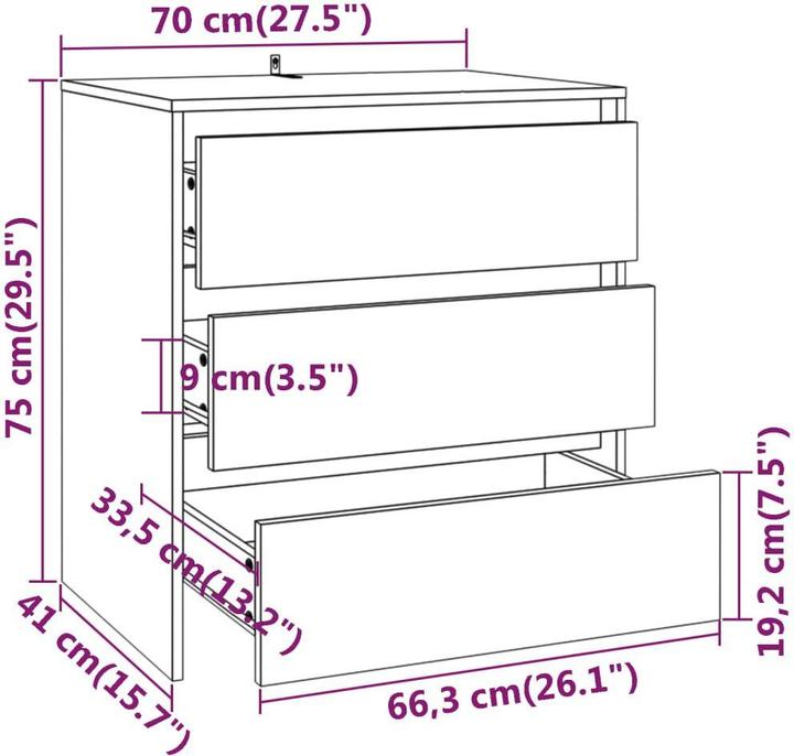 Produktbild vidaXL Sideboard (70 x 41 x 75 cm)