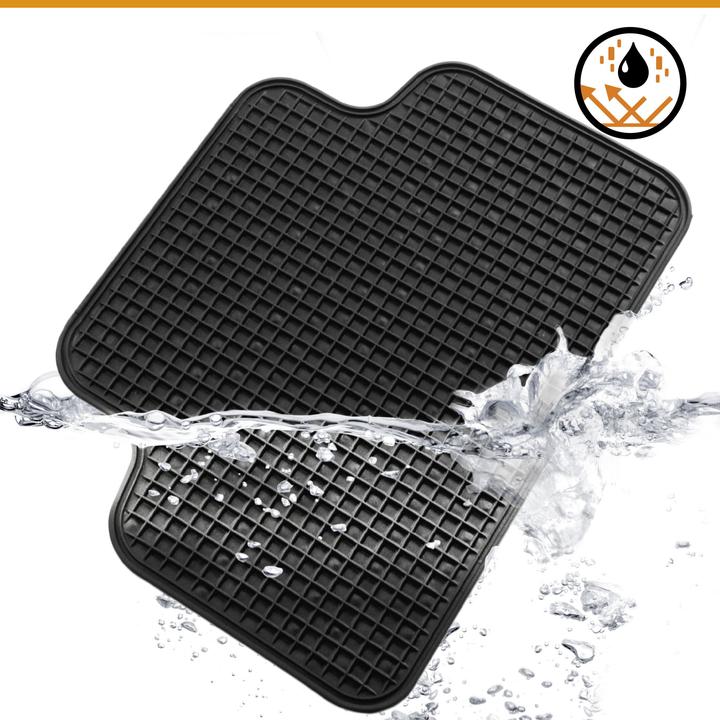 Produktbild Walser Universal Auto-Gummimatten-Set EVO, Automatten 4-teilig zuschneidbar Fussmatten (2 Vordermatten + 2 Rückmatten)