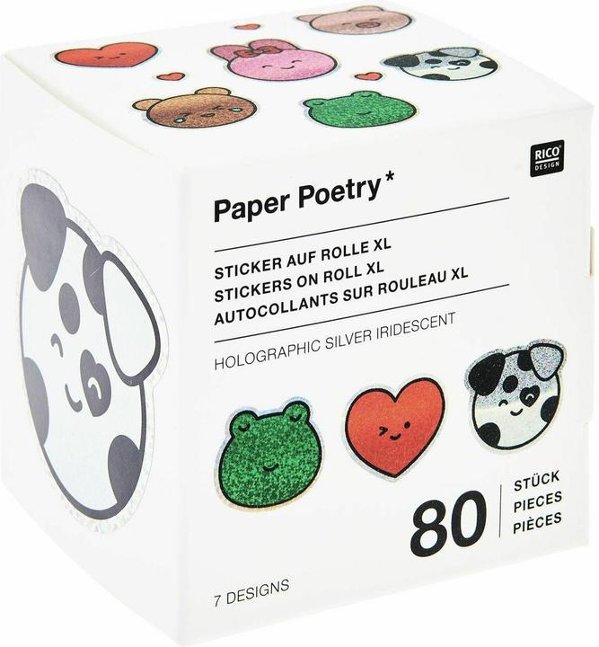 Image du produit Rico Design Sticker Chingu, Tiere FSC MIX, 80 Stk/Rolle, holografisch