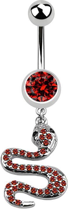 Immagine prodotto Star Piercing Banana in argento con ciondolo a forma di serpente rosso (Acciaio chirurgico 316L, senza ottone)