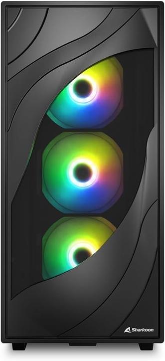 Immagine prodotto Sharkoon Rebel C80G RGB ATX Nero (nero) (ATX, mATX, Mini-ITX)