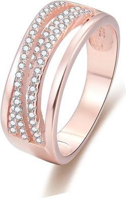 Actual product image Beneto Pink gold plated silver ring with AGG340 zircons - Circuit: 56 mm (56)