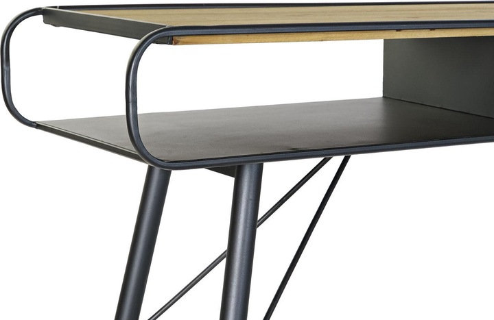 Actual product image DKD Home Decor Console Black Metal Fir Light brown (120 x 38 x 78 cm)