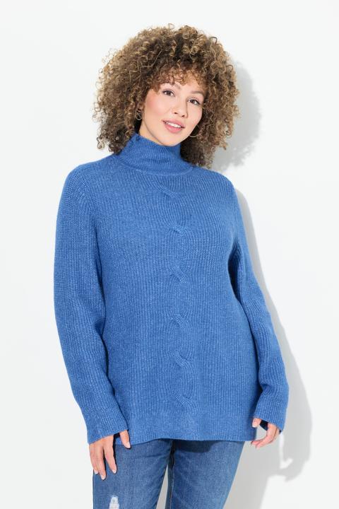 Produktbild Ulla Popken Pullover, Zopfmuster, Stehkragen, Langarm (50, 52)