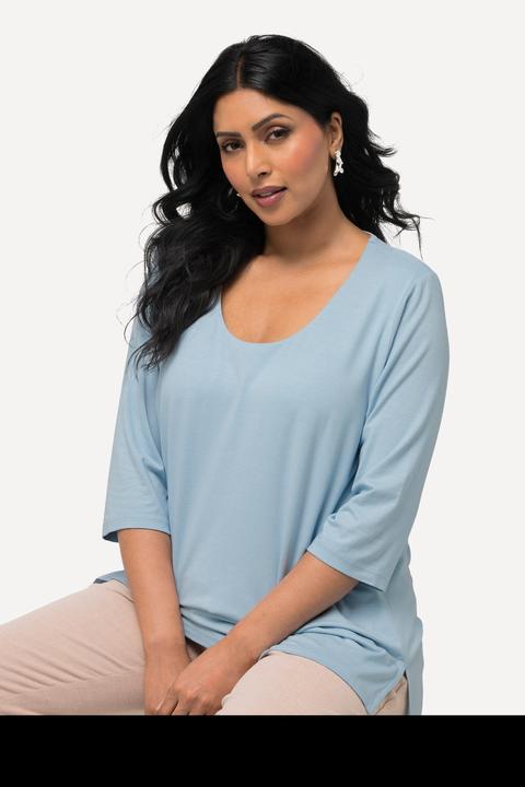 Produktbild Ulla Popken Shirt, tiefer Rundhalsausschnitt, 3/4 Arm (46, 48)