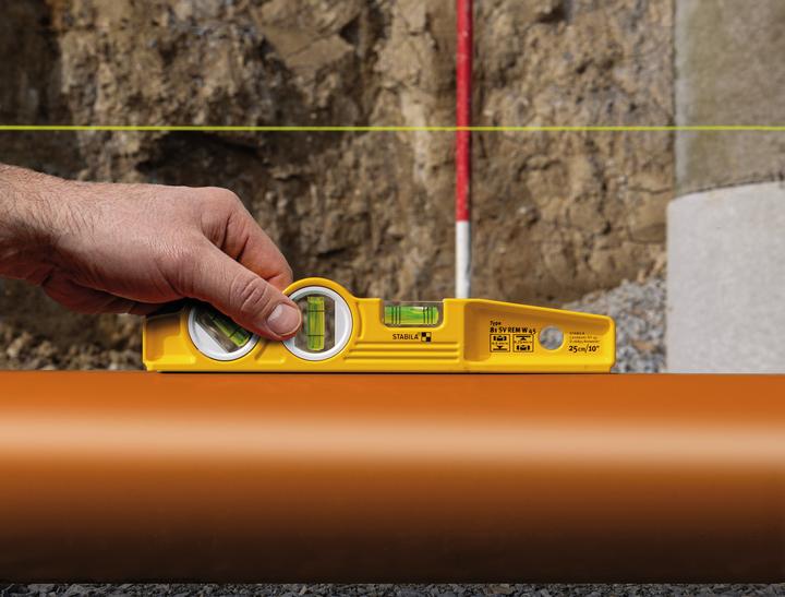 Actual product image Stabila Spirit level Type 81 SV REM W45 Torpedo Rare earth magnet systemAngle level and belt pouch (25 cm)