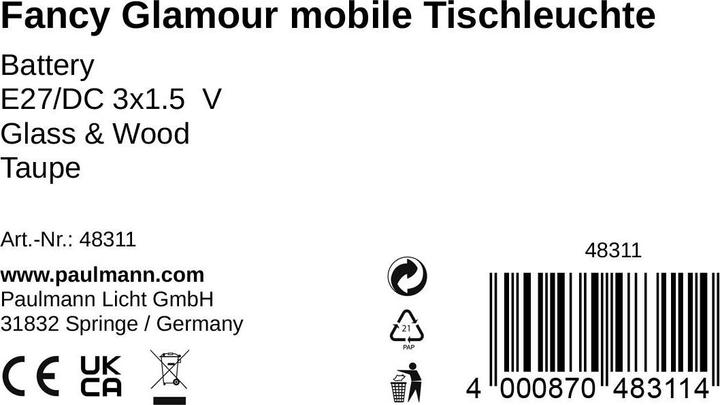 Produktbild Pauleen Mobile Tischleuchte Fancy Glamour (100 lm, E27)